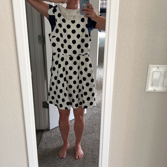 Dress - white and black polka dot dress size small - Picture 3 of 6